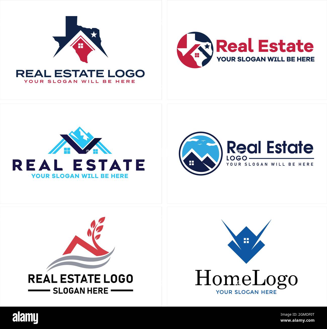 A set of real estate home icon logo design Stock Vector