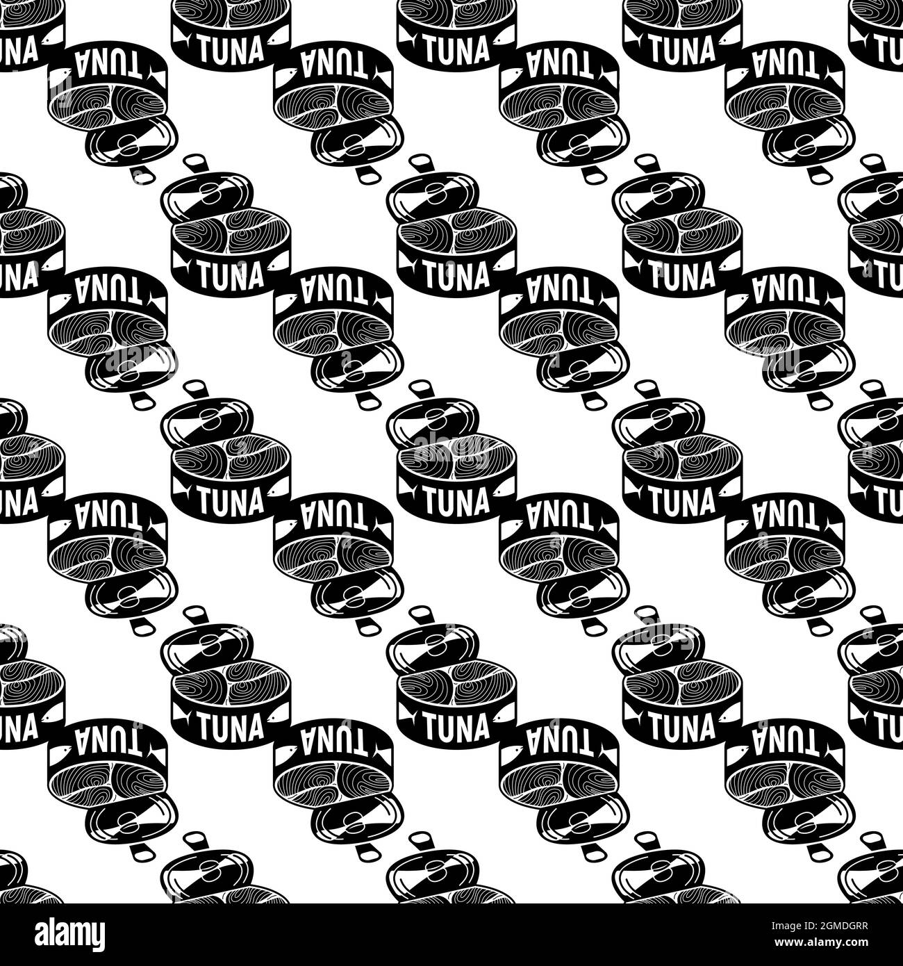 Open tuna can pattern seamless background texture repeat wallpaper geometric vector Stock Vector