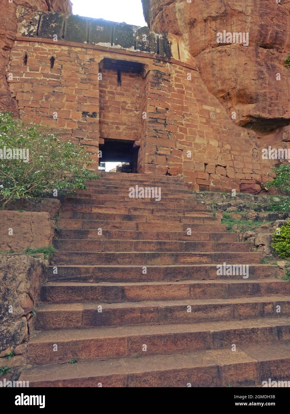 badami rock cut caves karnataka Stock Photo