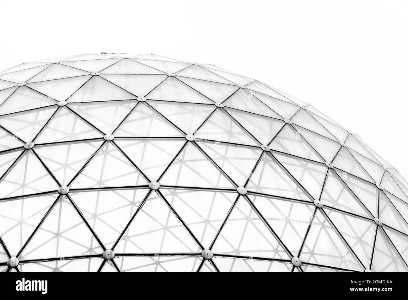 Merkine, Lithuania - 31 August, 2021: abstract view of the glass dome of the Pyramid of Merkine in Lithuania Stock Photo