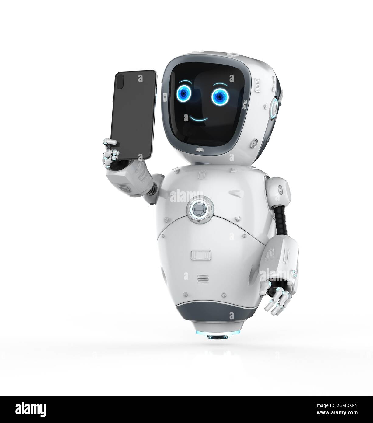 3d cute artificial intelligence robot or assistant robot mobile phone Stock Photo - Alamy