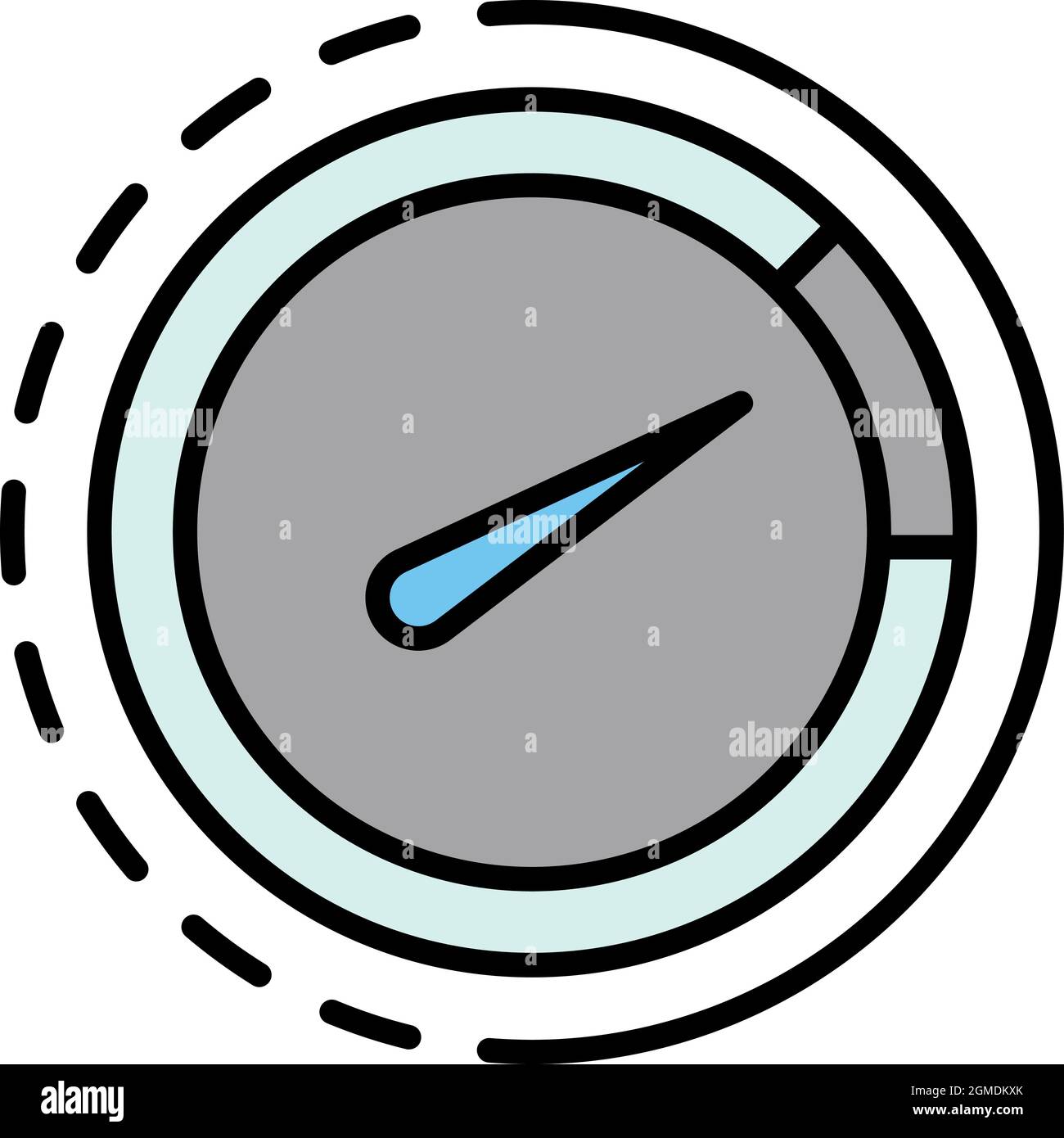 Drive tachometer icon. Outline drive tachometer vector icon color flat ...