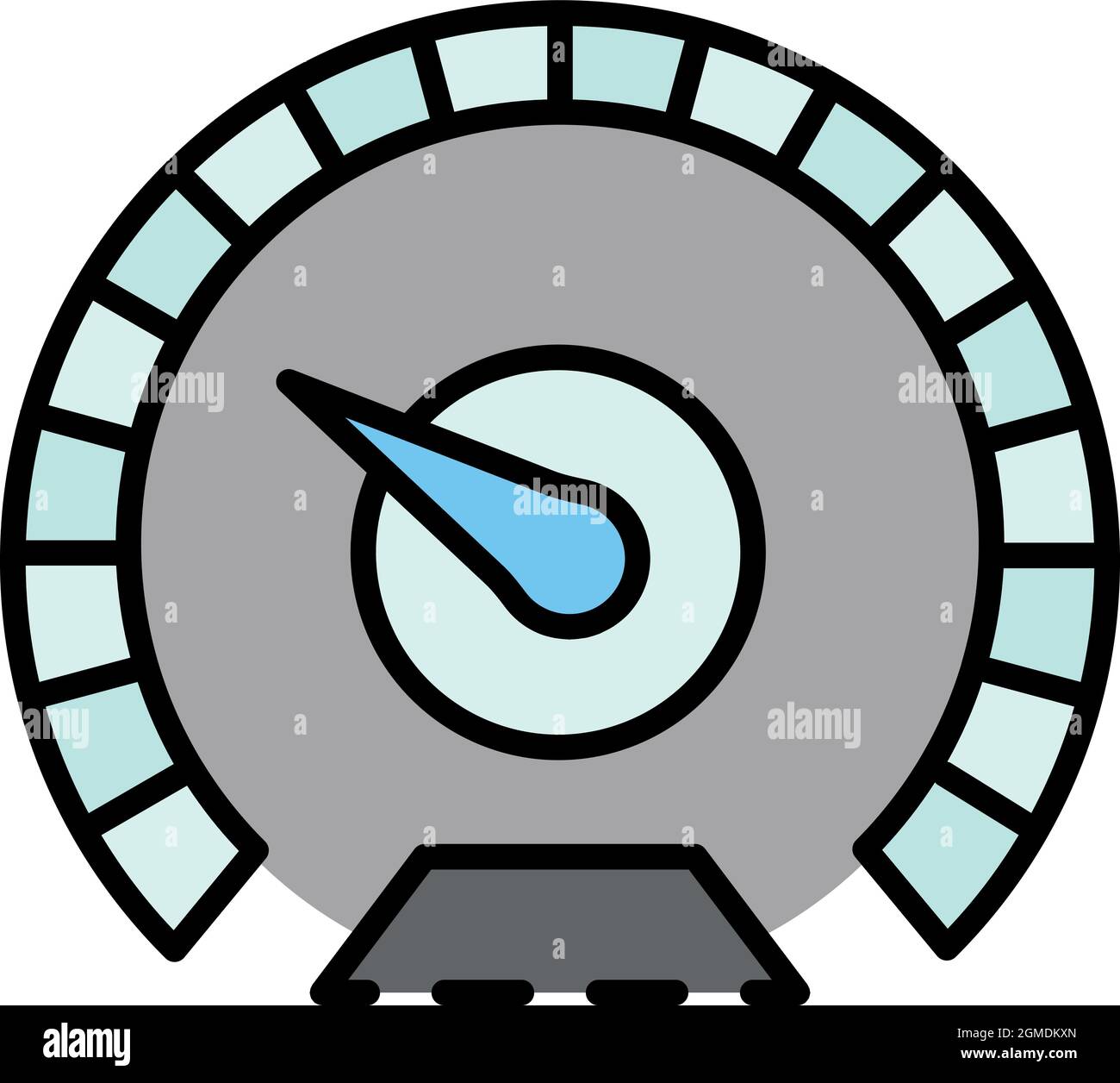 Measure speedometer icon. Outline measure speedometer vector icon color ...