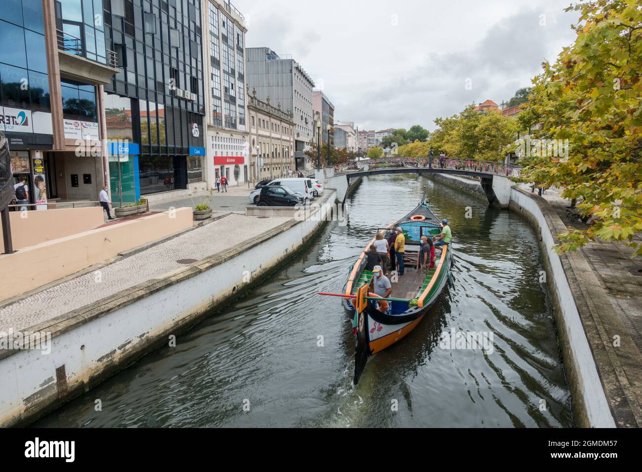 Aveiro Portugal Canals With Moliceiros Traditional Gondola Boat On aveiro-portugal-canals-with-moliceiros-traditional-gondola-boat-on