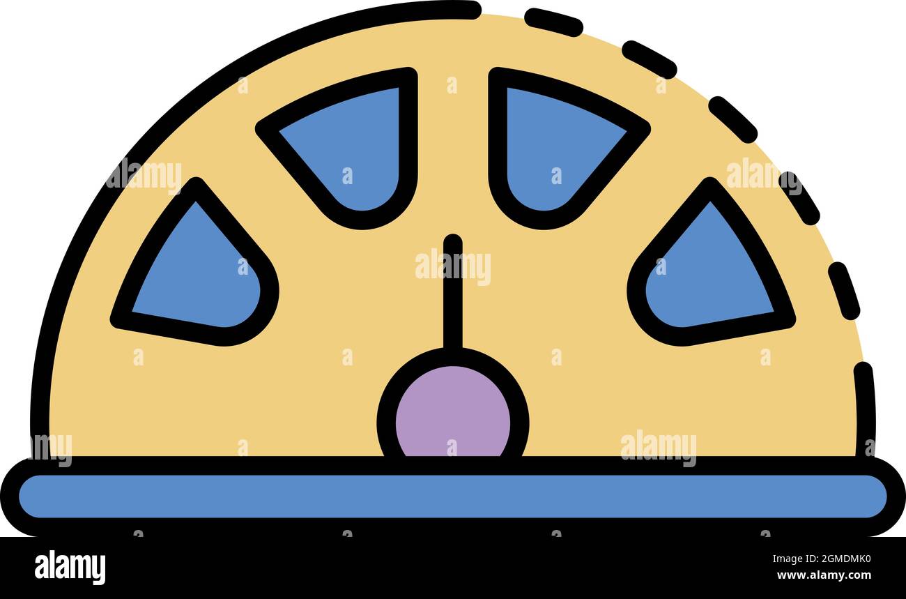 Drone speedometer icon. Outline drone speedometer vector icon color flat isolated Stock Vector