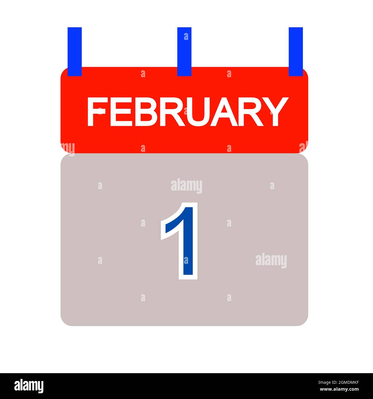 calendar tab with February 1st illustration Stock Photo Alamy