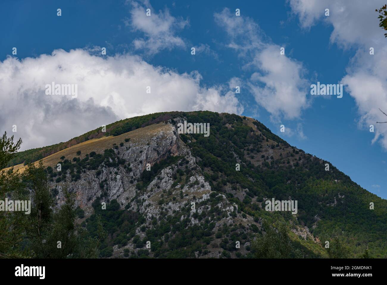 Mountains of the National Park of Abruzzo, Lazio and Molise.  La Camosciara Nature Reserve. Wonderful summer panorama. Stock Photo