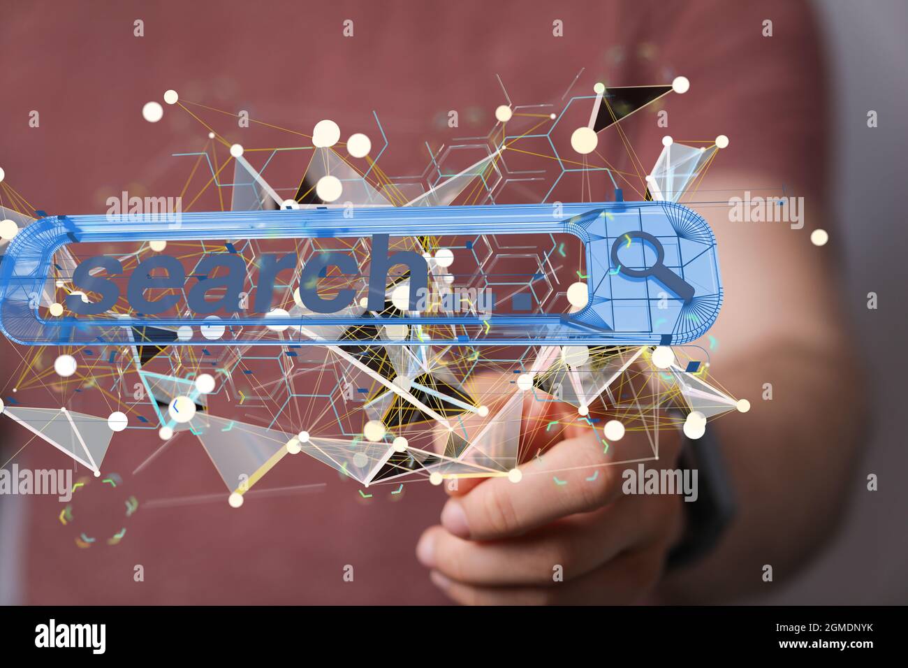 Interface web application in a hand Stock Photo