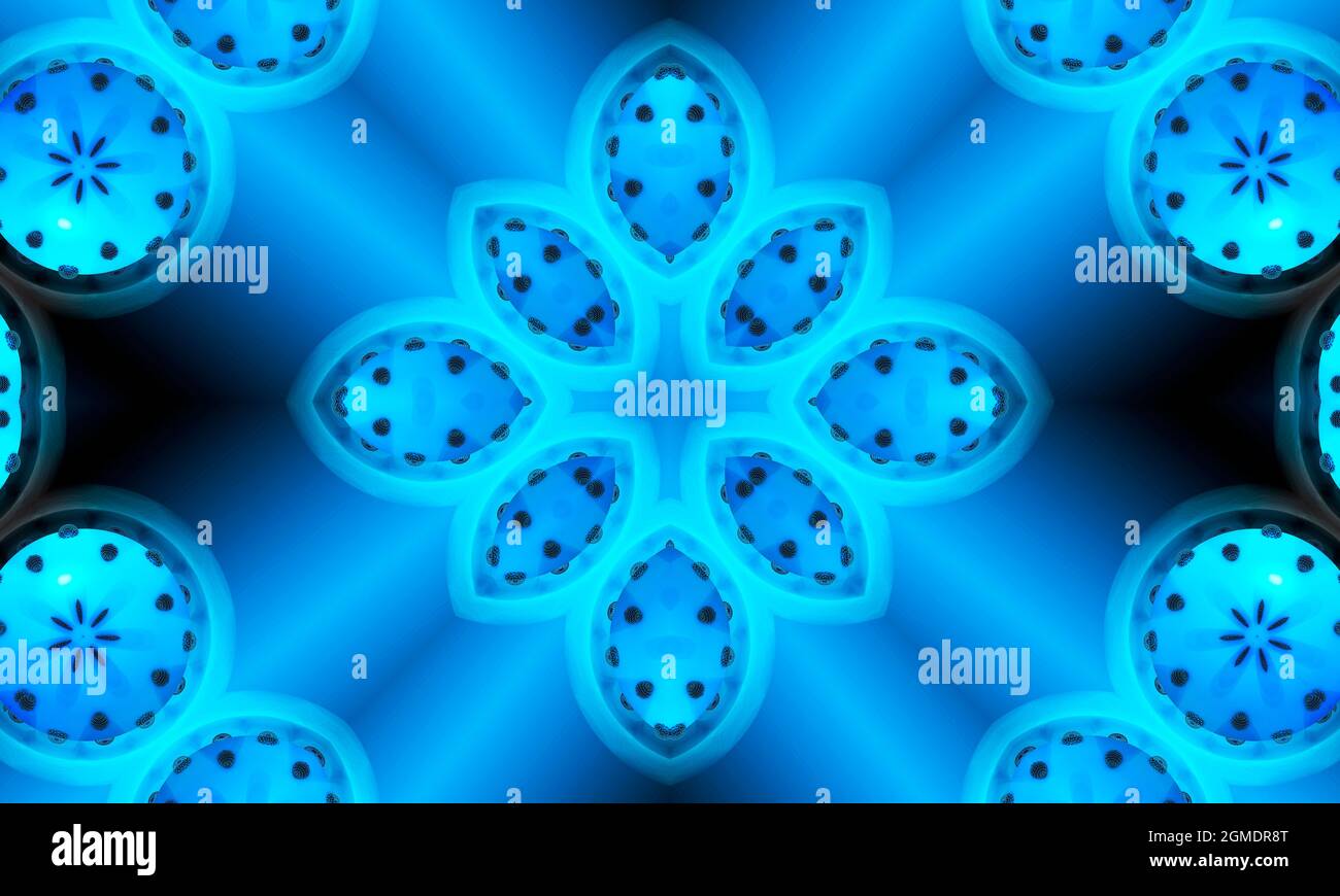 Repeating pattern of geometric shapes in shades of blue hi-res stock ...