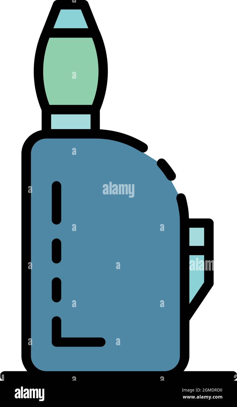 Vaporizer vape icon. Outline vaporizer vape vector icon color flat ...