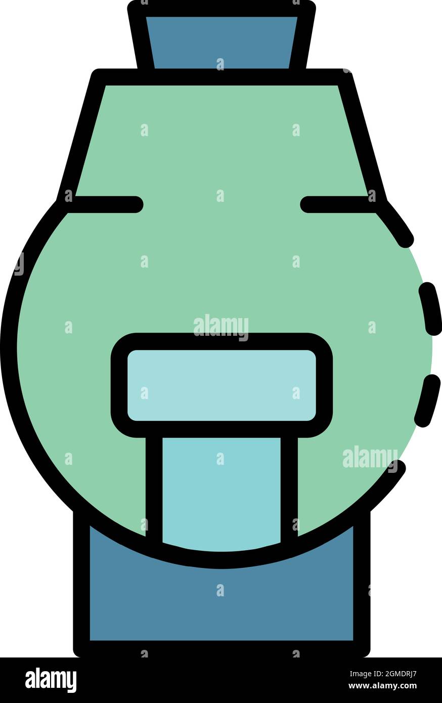 Round mouthpiece icon. Outline round mouthpiece vector icon color flat ...