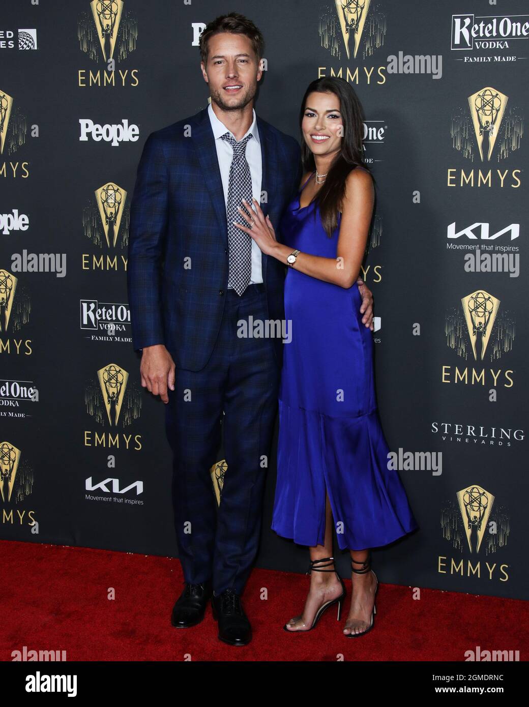 North Hollywood, USA. 17th Sep, 2021. NORTH HOLLYWOOD, LOS ANGELES,  CALIFORNIA, USA - SEPTEMBER 17: Actor Justin Hartley and wife/actress Sofia  Pernas arrive at the Television Academy's Reception To Honor 73rd Emmy