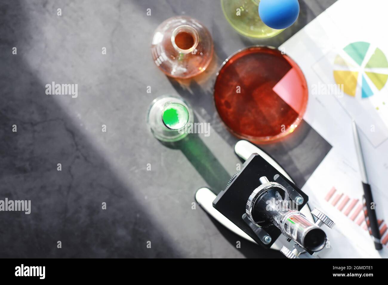 Drug Testing Microscope Laboratory research. Drug testing. Chemical experiments in the ...
