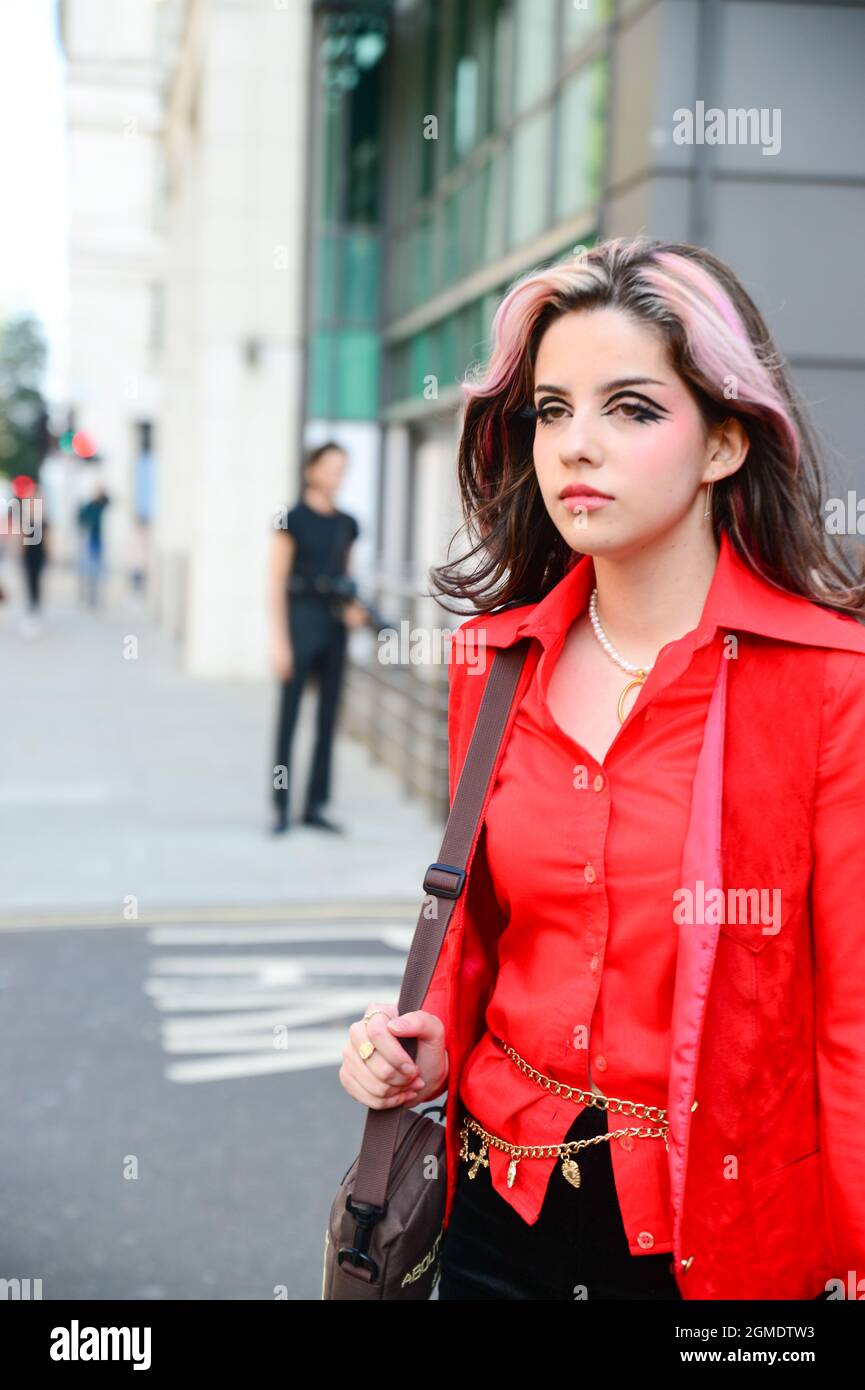 London, UK. 18th Sep, 2021. - [ ] London fashion week at the Old Selfridges hotel.  Tic Tok sponsoring and  showcasing this event’s new generation talent in a series of shows at the hotel. Credit: graham mitchell/Alamy Live News Stock Photo