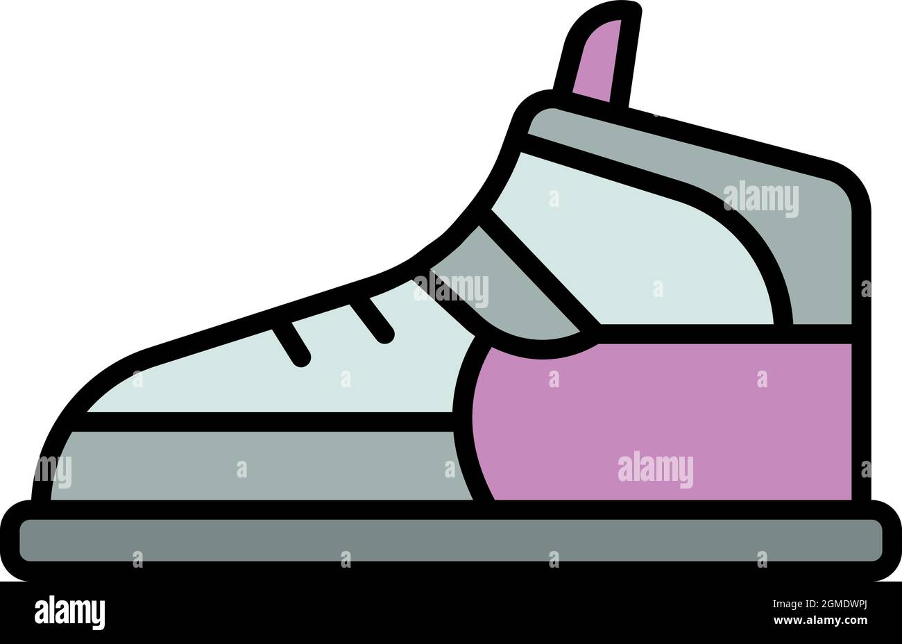 Hip hop sneaker icon. Outline hip hop sneaker vector icon color flat isolated Stock Vector