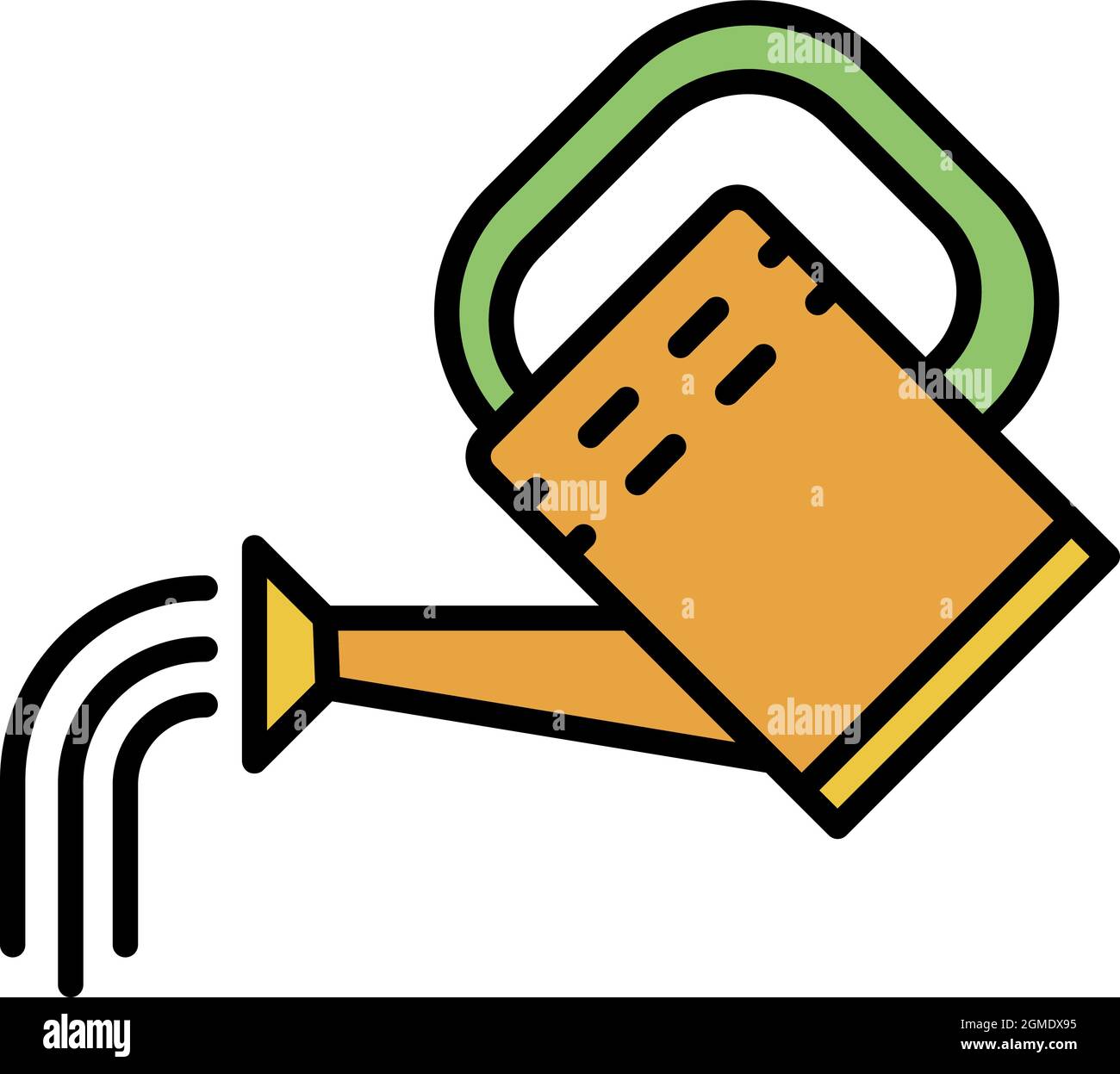 Watering can icon. Outline watering can vector icon color flat isolated ...
