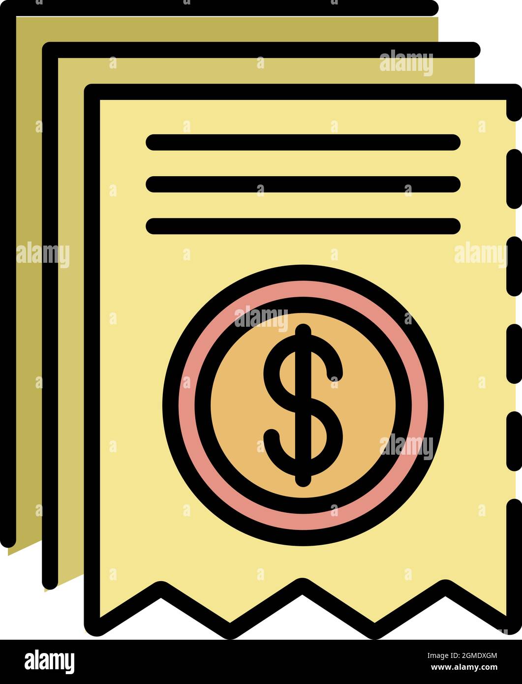 Payment Receipt Icon Outline Payment Receipt Vector Icon Color Flat