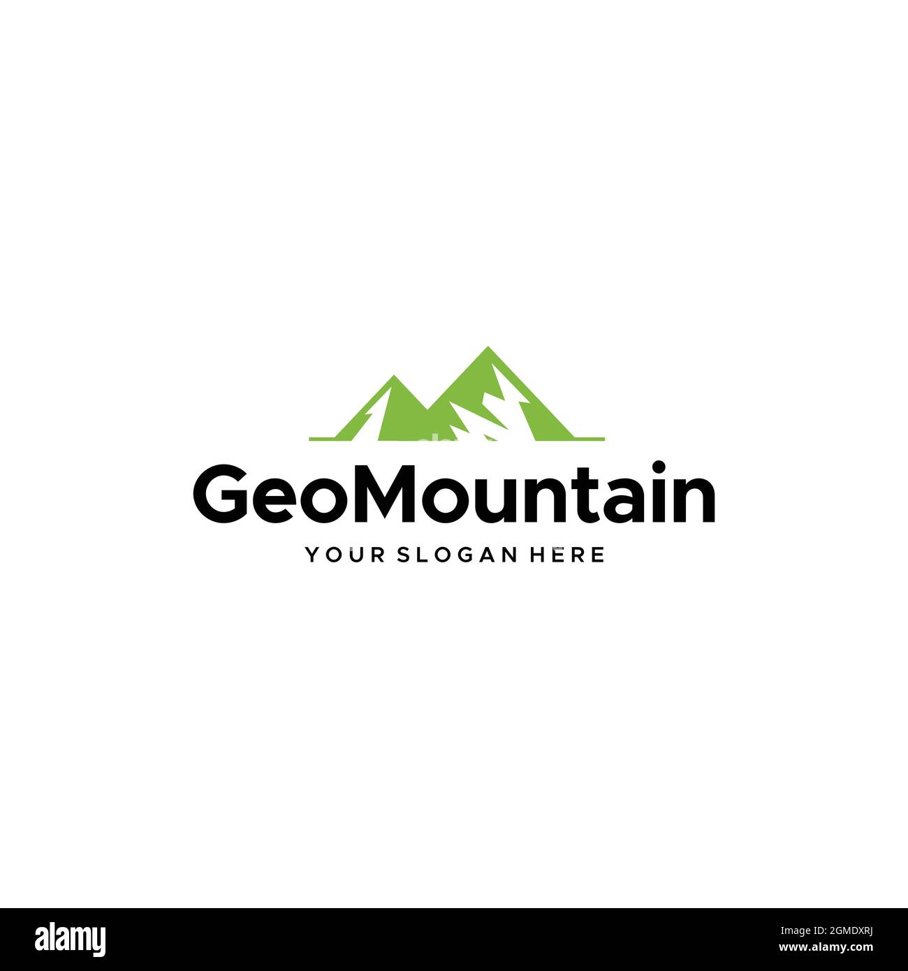 modern minimalist Geo Mountain hill Logo design Stock Vector