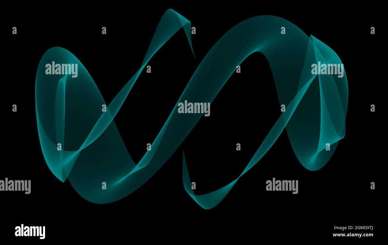 Abstract background 4k green turquoise light dark black waves and lines ...