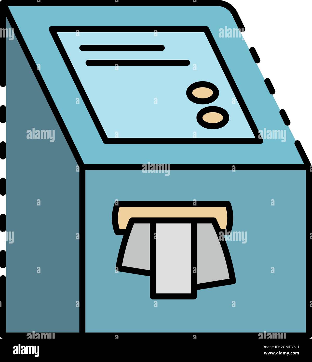 Vending machine icon. Outline vending machine vector icon color flat