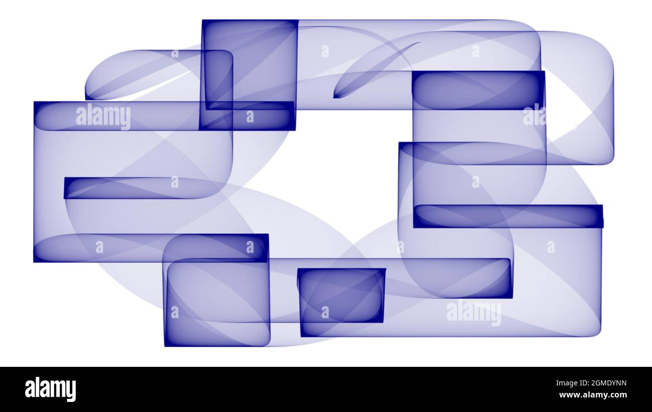 Abstract background 4k white blue light dark cubes waves and lines Stock Photo