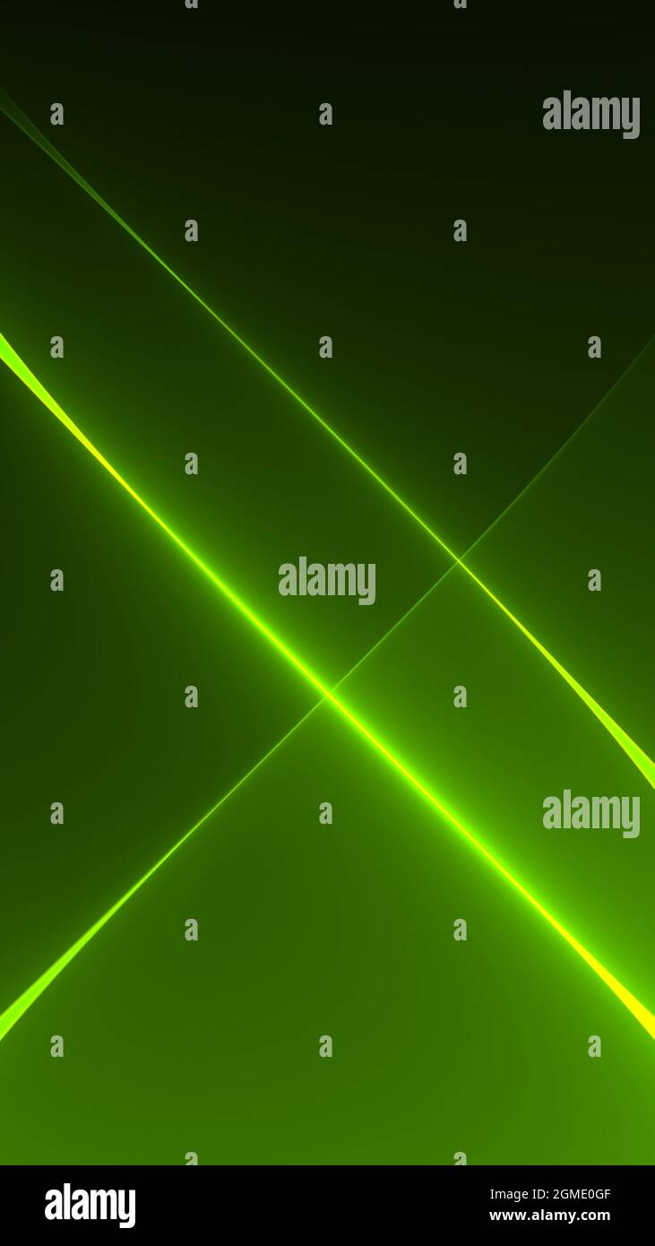 Abstract background 4k green light dark black neon waves and lines