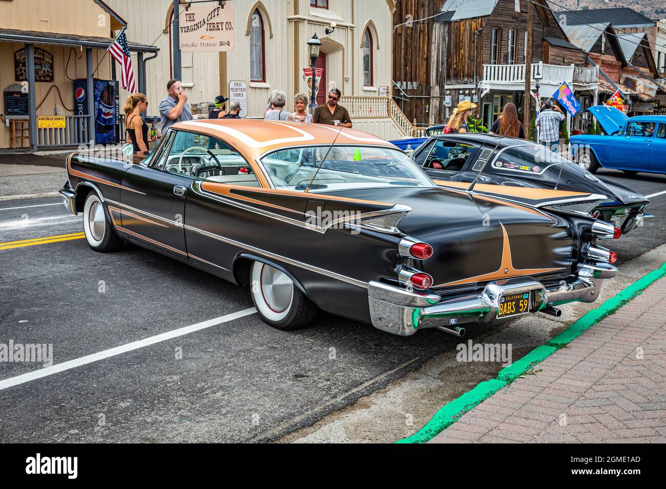 Virginia City, NV July 30, 2021 1959 Dodge hardtop coupe at