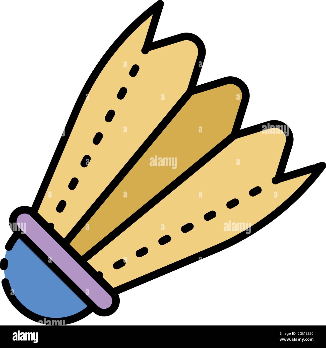 Game shuttlecock icon. Outline game shuttlecock vector icon color flat ...