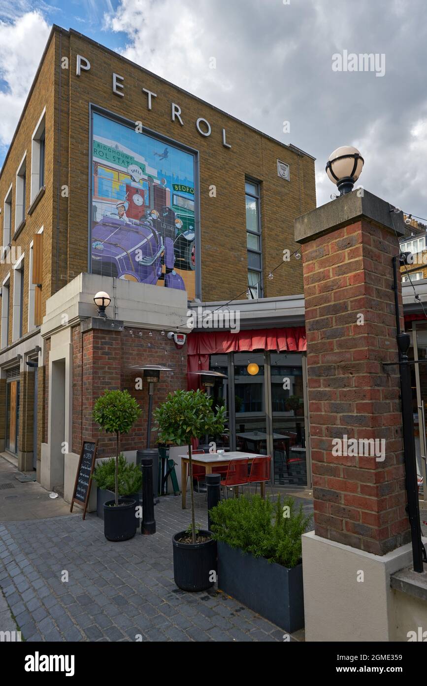 converted former petrol station london Stock Photo