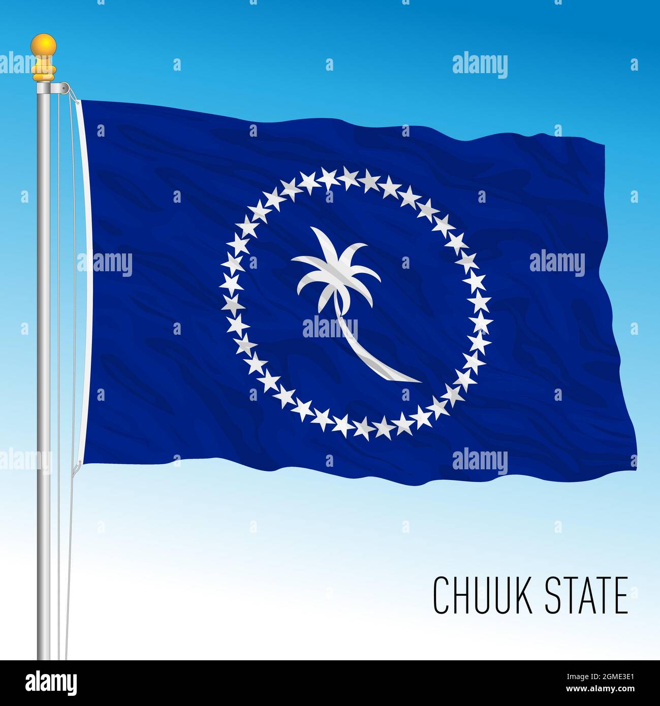 Chuuk State flag, Micronesia, vector illustration Stock Vector