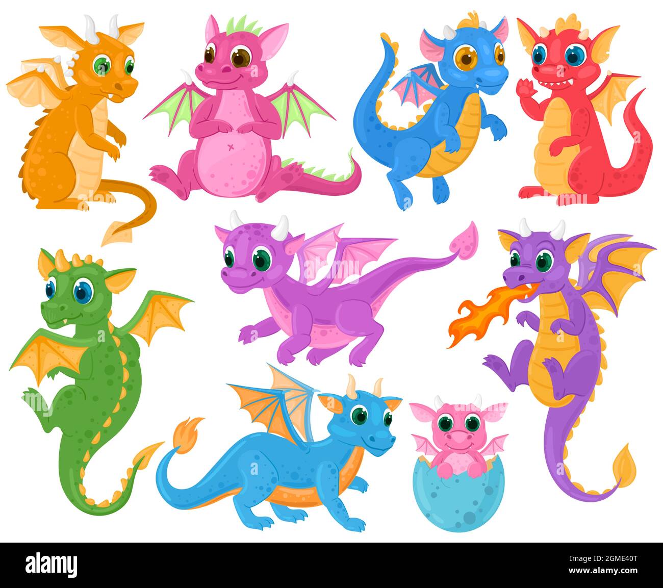 Cartoon cute baby fairytale fantasy dragons characters. Medieval creatures  dragon kids, fairytale legends cute dino babies vector illustration set  Stock Vector Image & Art - Alamy