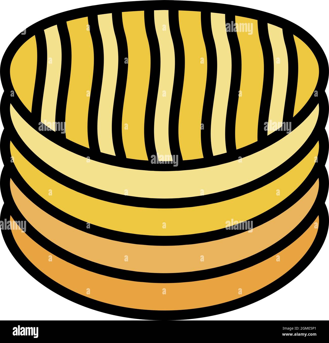 Potato chips icon. Outline potato chips vector icon color flat isolated