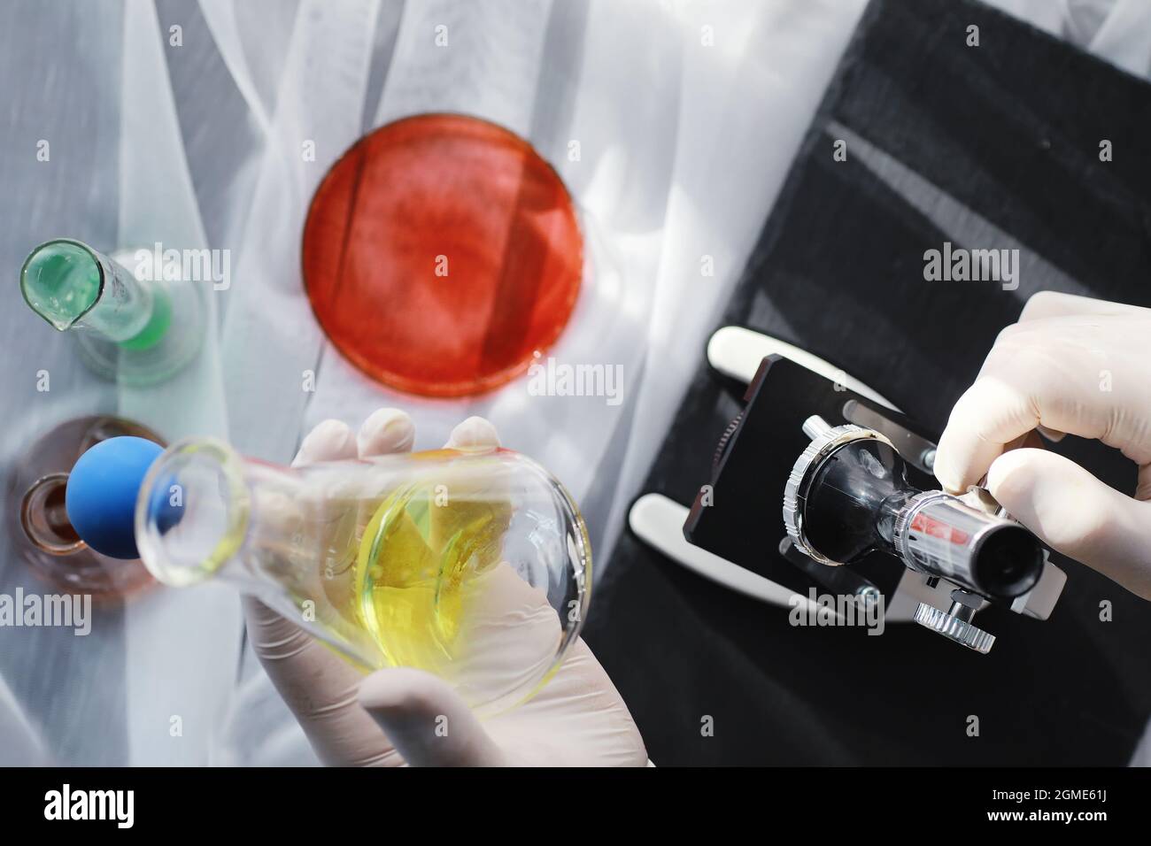 Laboratory research. Drug testing. Chemical experiments in the ...