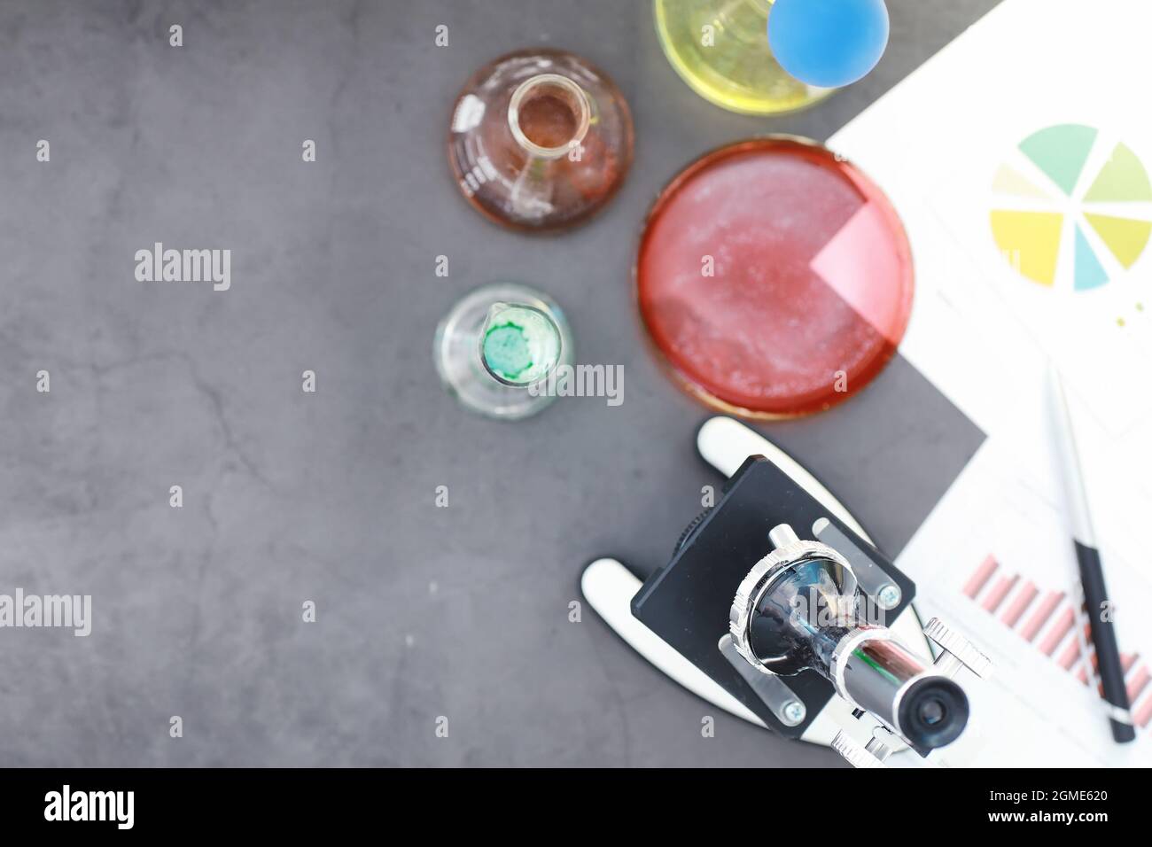 Drug Testing Microscope Laboratory research. Drug testing. Chemical experiments in the ...