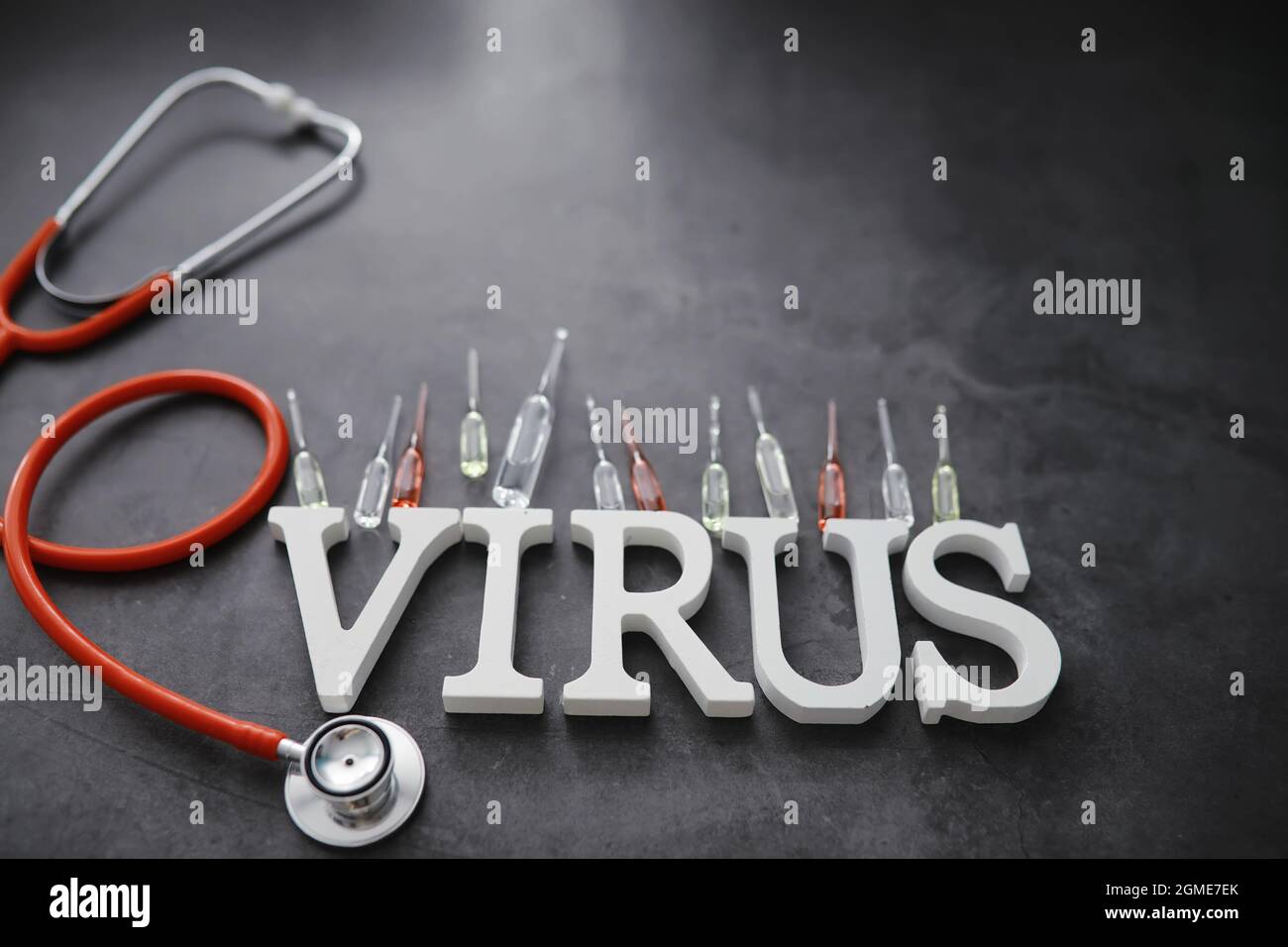 Virology Lettering Medical background. Lettering virus. Coronavirus wooden letters ...