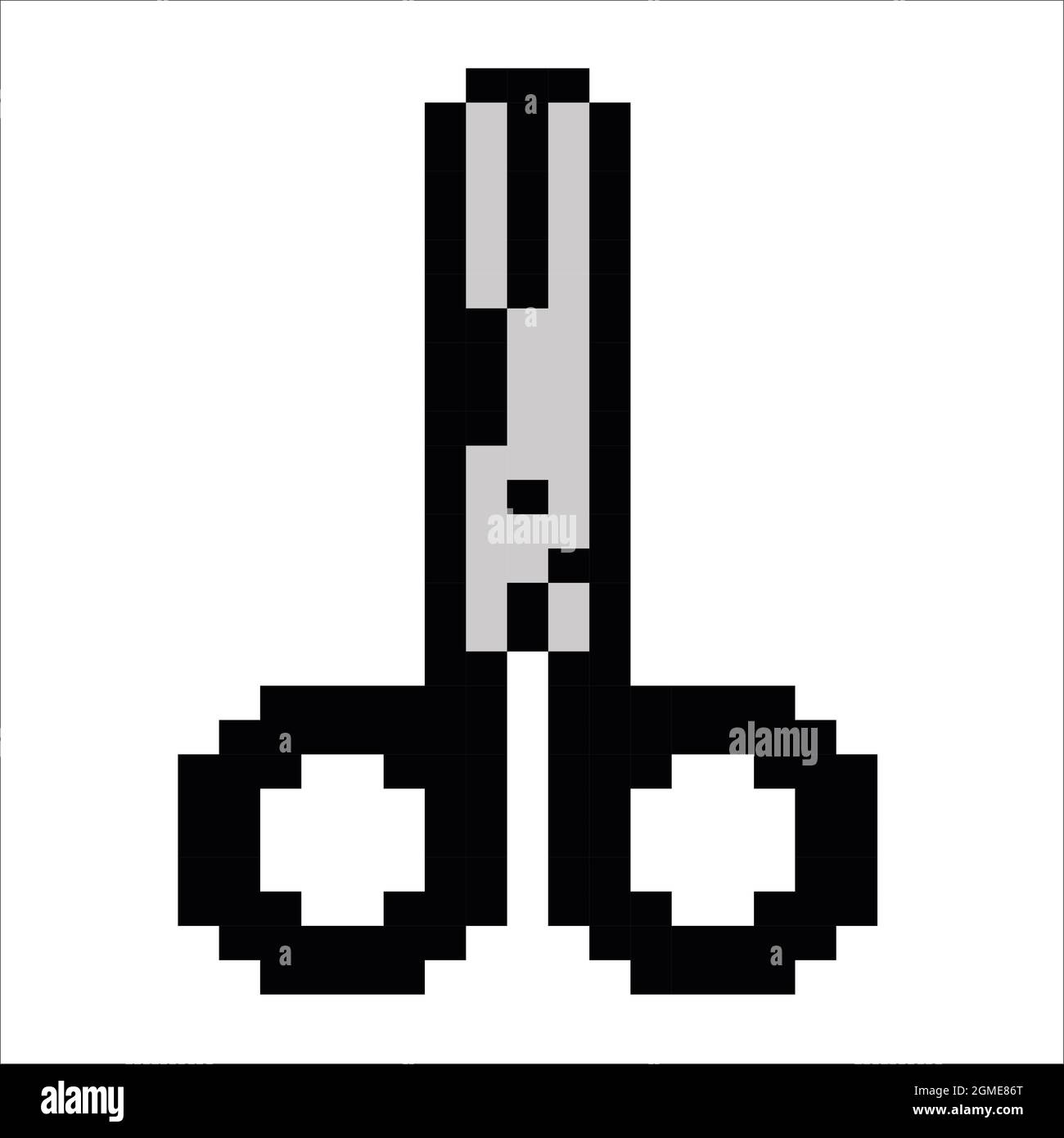 scissor Pixel Art isolated on white Background. bit icon Pixel design illustration. Pixel art