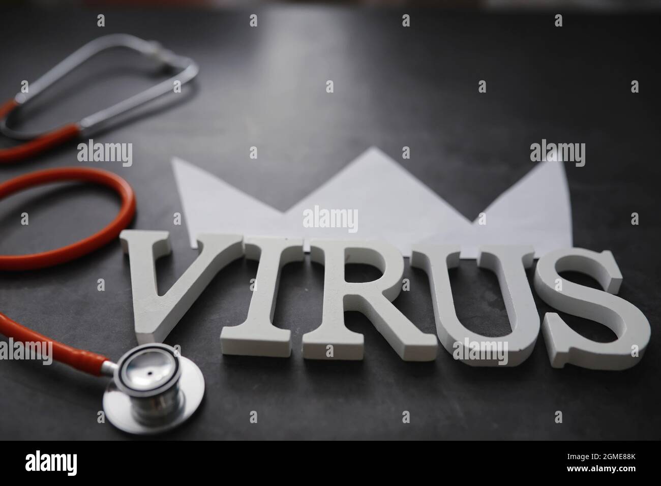 Virology Lettering Medical background. Lettering virus. Coronavirus wooden letters ...