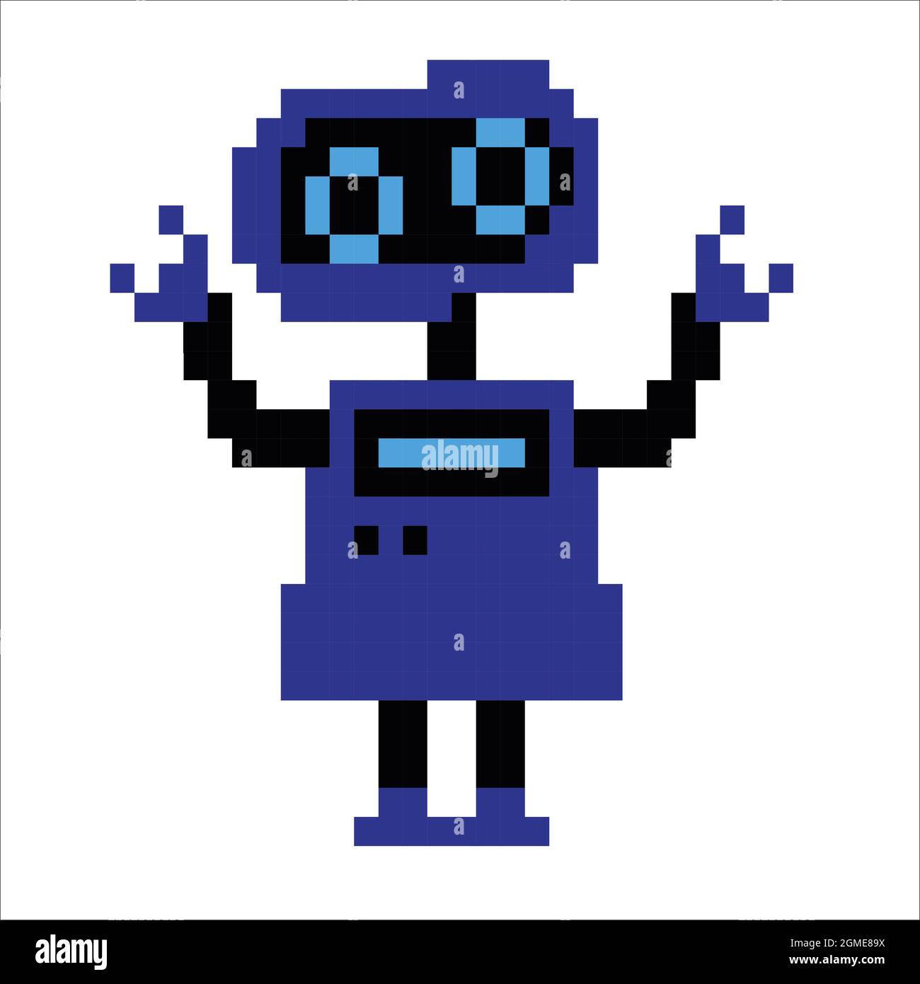 robot Pixel Art isolated on white Background. bit icon Pixel design  illustration. Pixel art Stock Photo - Alamy