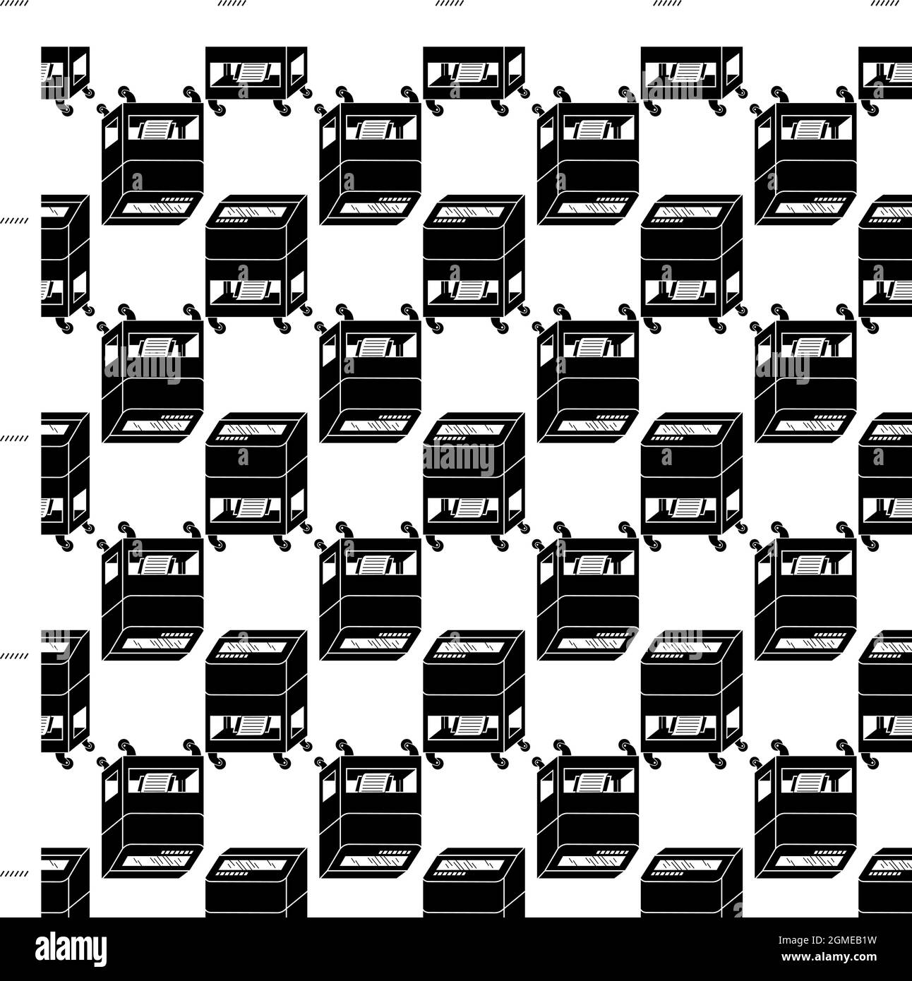 Wheeled office printer pattern seamless background texture repeat