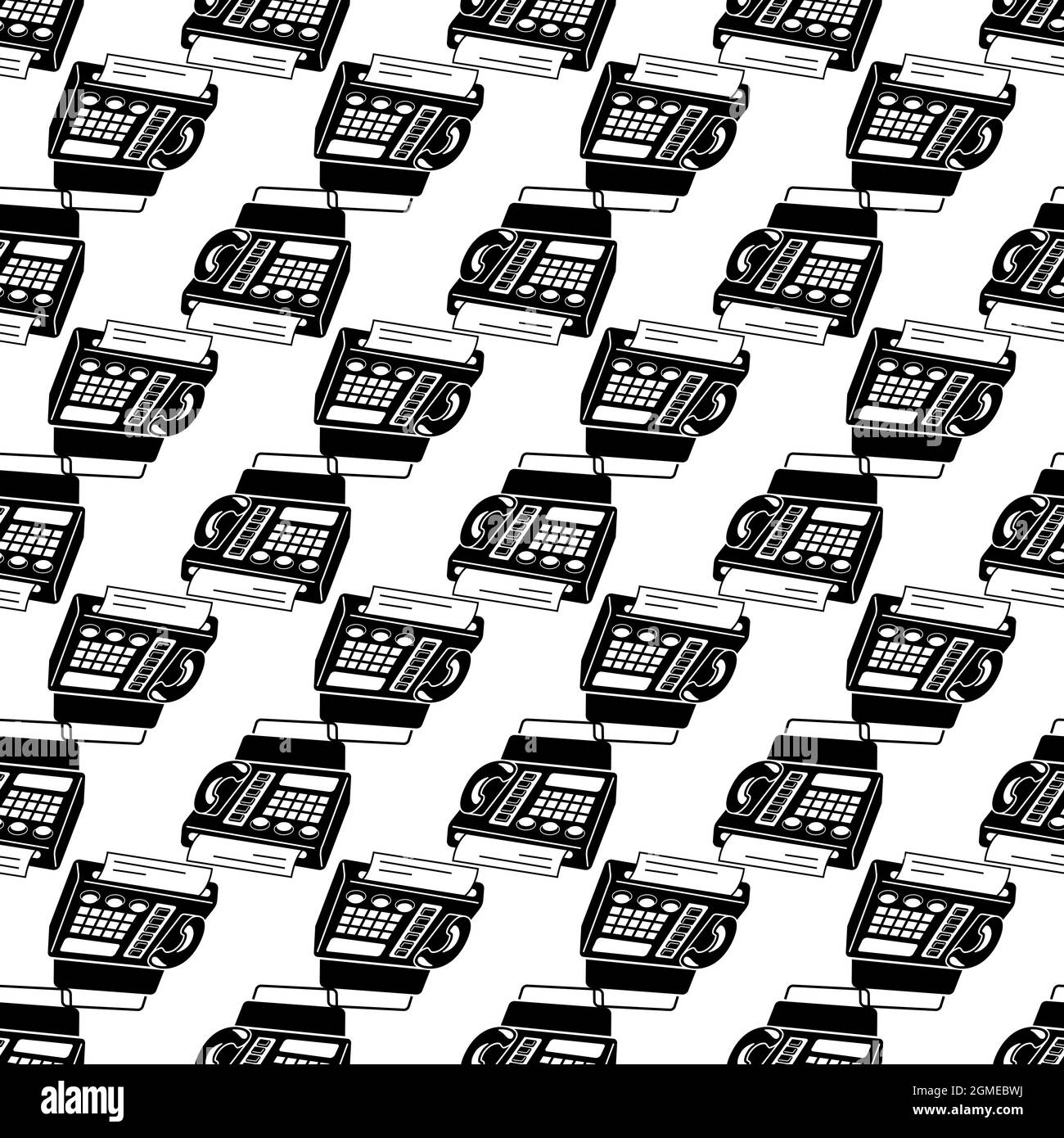 Phone fax in perspective pattern seamless background texture repeat wallpaper geometric vector Stock Vector