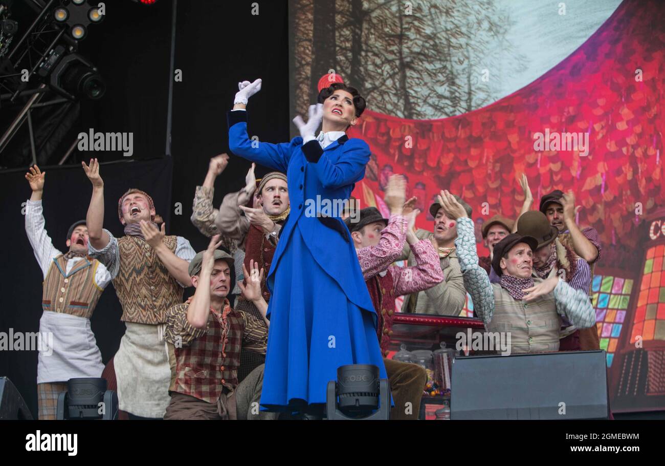 London UK 18 Sep 2021 Mary Poppins West End Live  The show that  features free performances from London’s most celebrated West End musicals, live and free in Trafalgar Square. Paul Quezada-Neiman/Alamy Live News West End Live Stock Photo