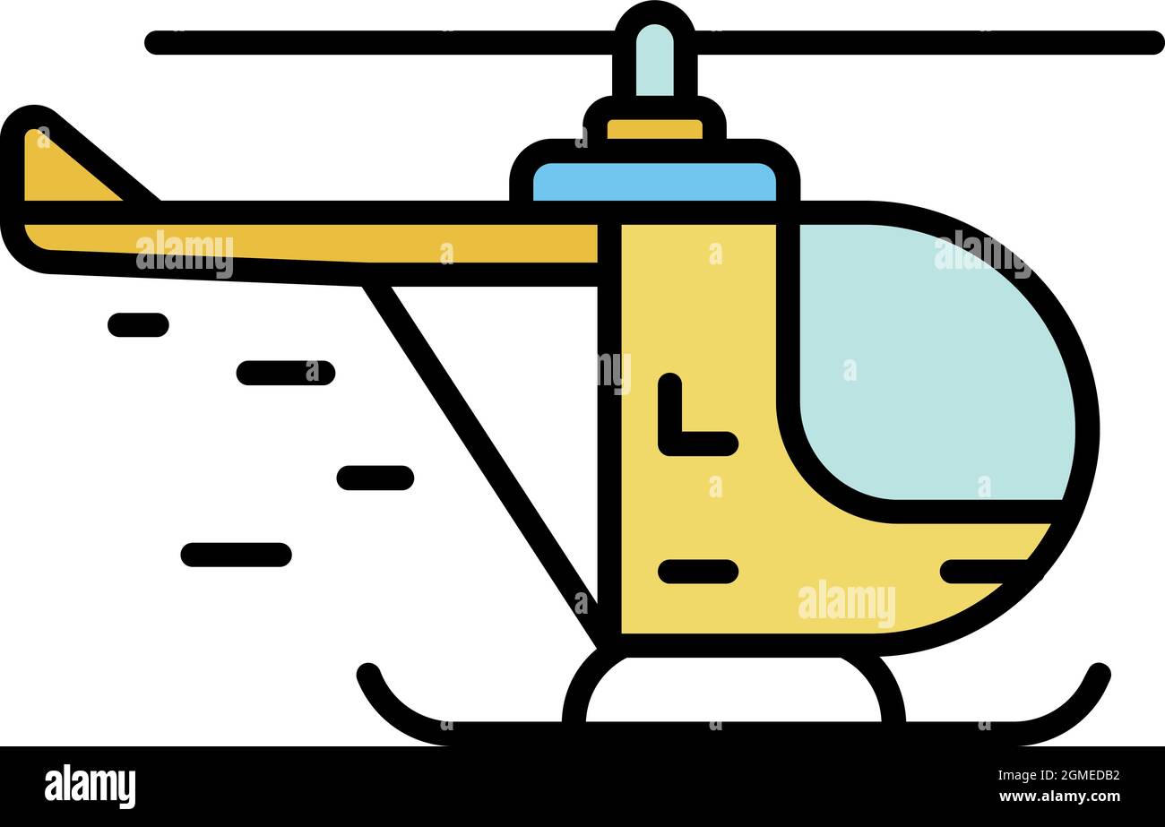 Rescue helicopter icon. Outline rescue helicopter vector icon color ...
