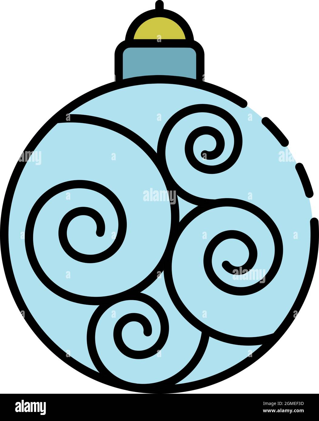 Swirl tree ball icon. Outline swirl tree ball vector icon color flat ...