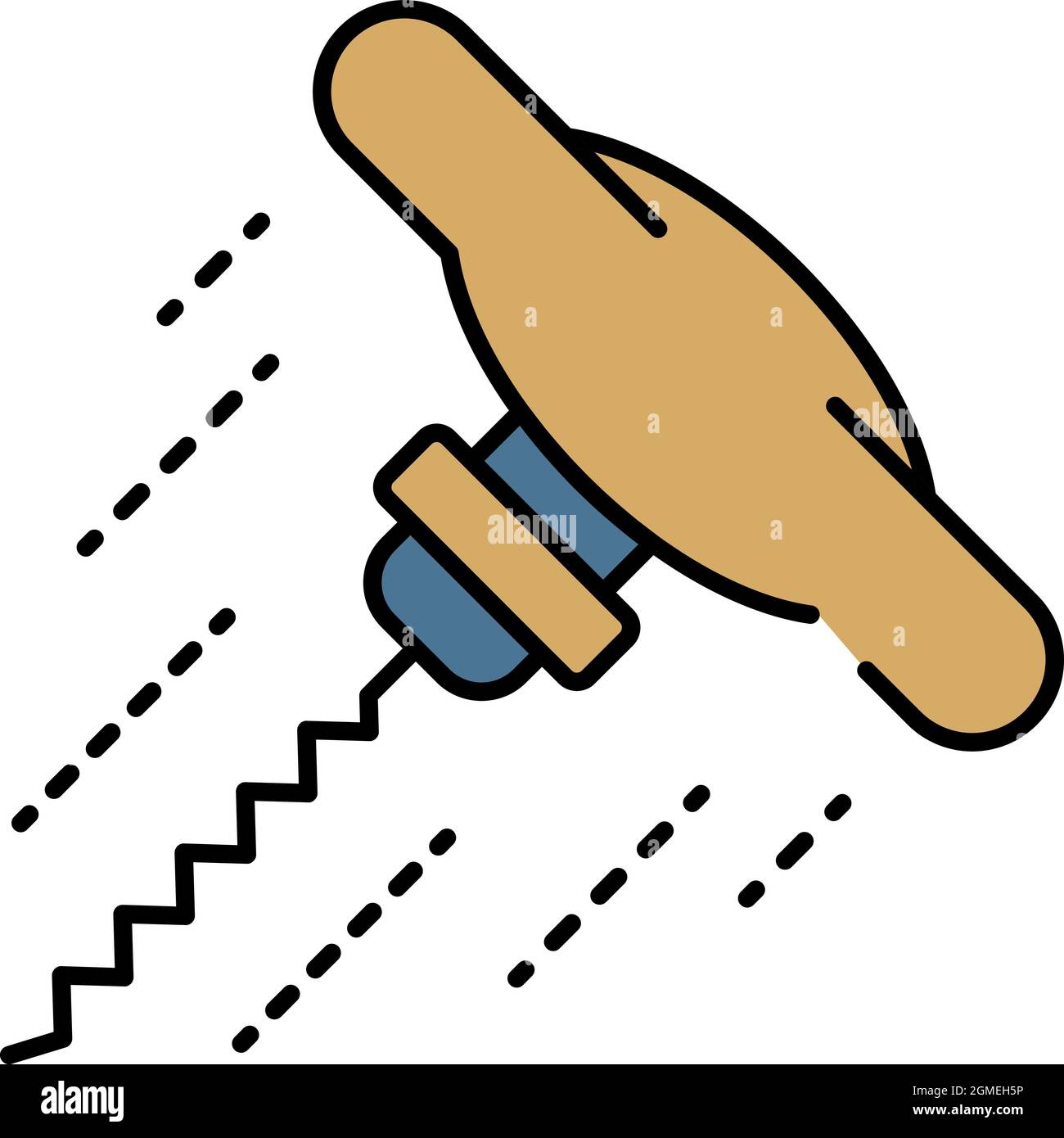 Corkscrew icon. Outline corkscrew vector icon color flat isolated Stock Vector