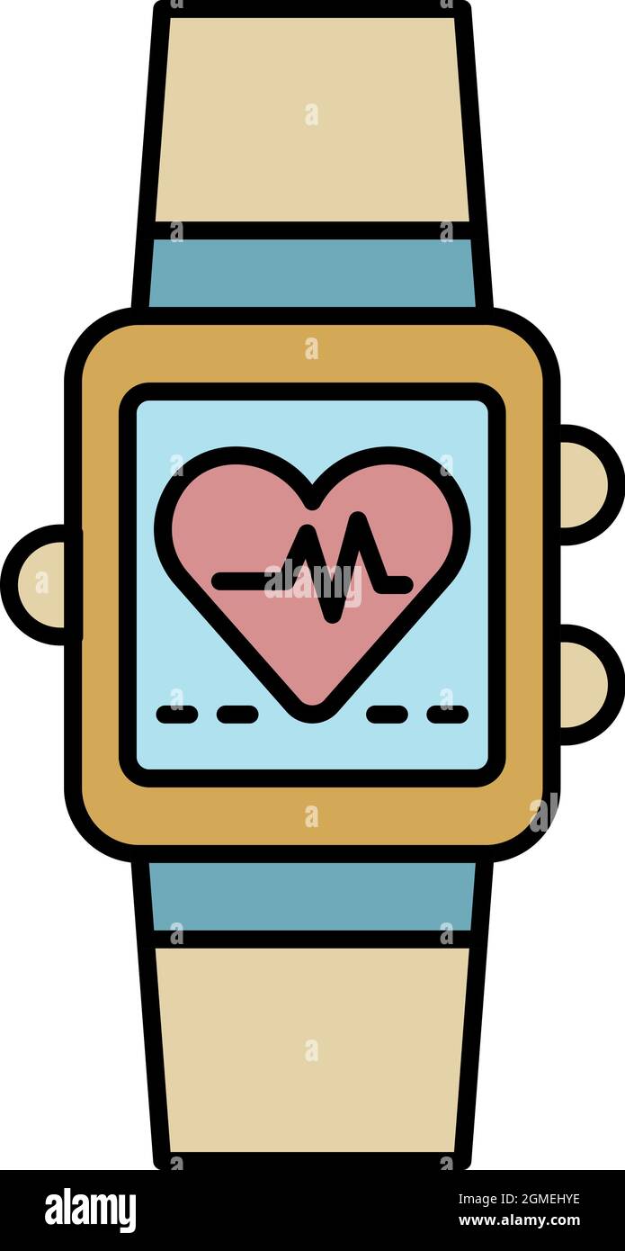 Heart rate smartwatch icon. Outline heart rate smartwatch vector icon ...