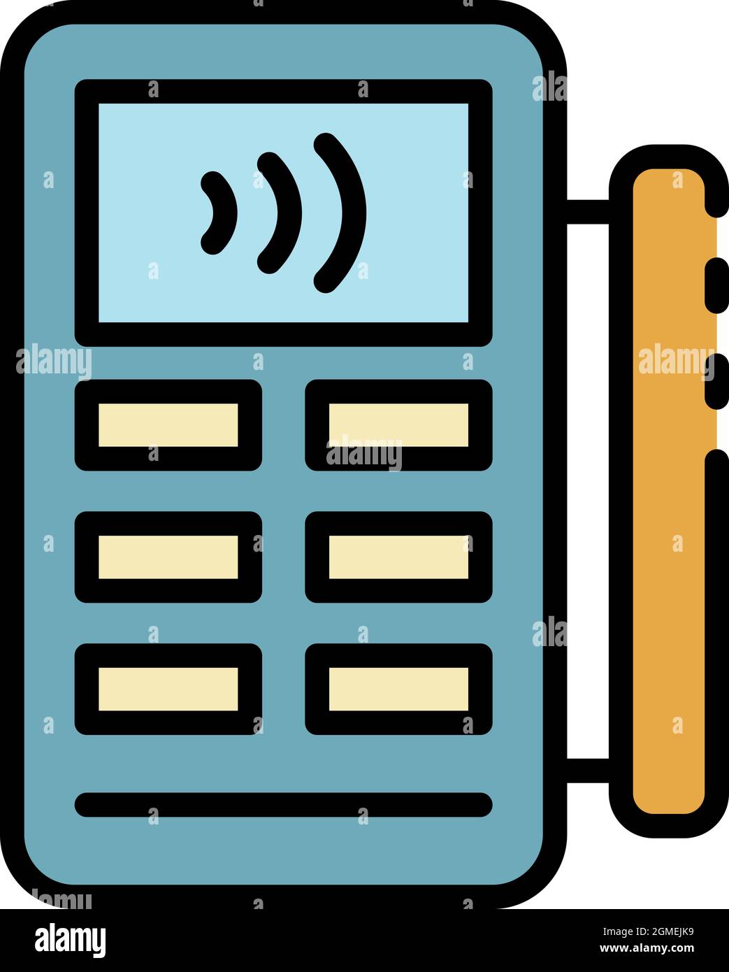 Nfc payment terminal icon. Outline nfc payment terminal vector icon ...
