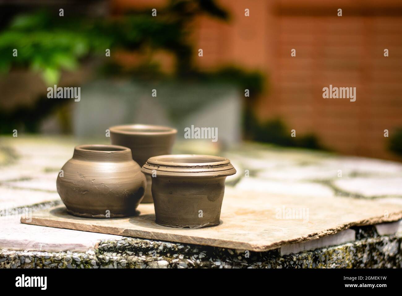 Drying clay pot after molding Stock Photo Alamy