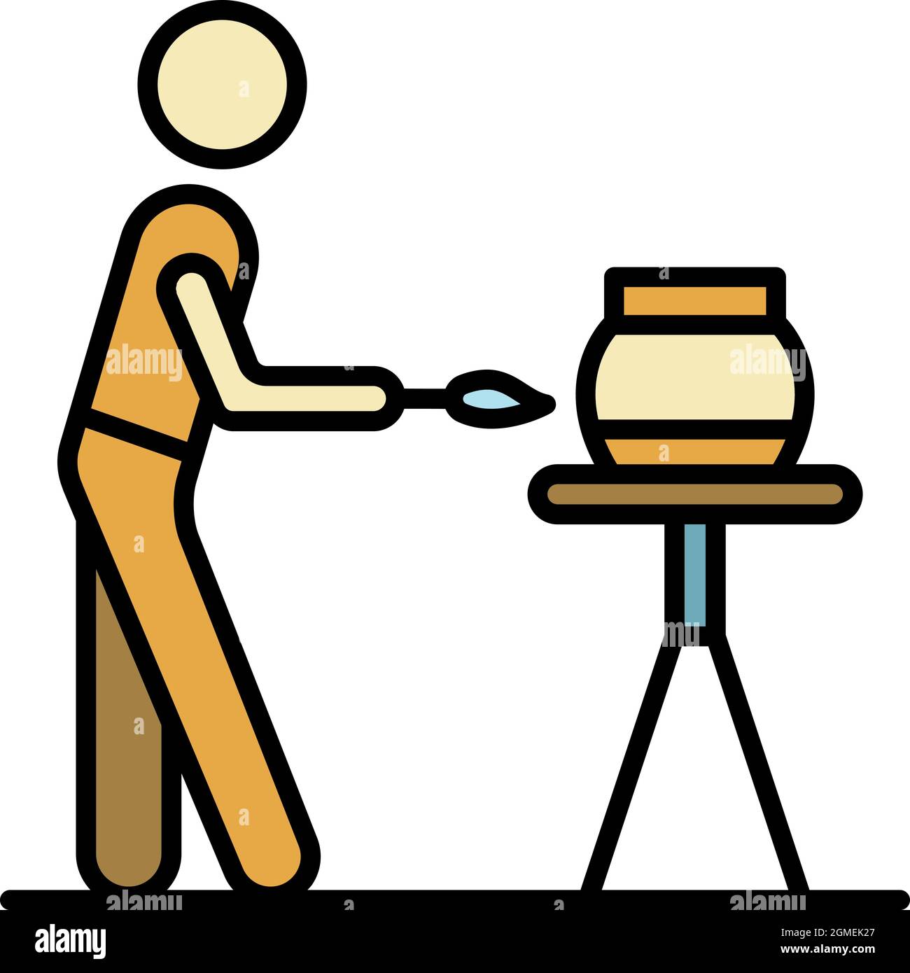 Man forming pottery Stock Vector Images - Alamy
