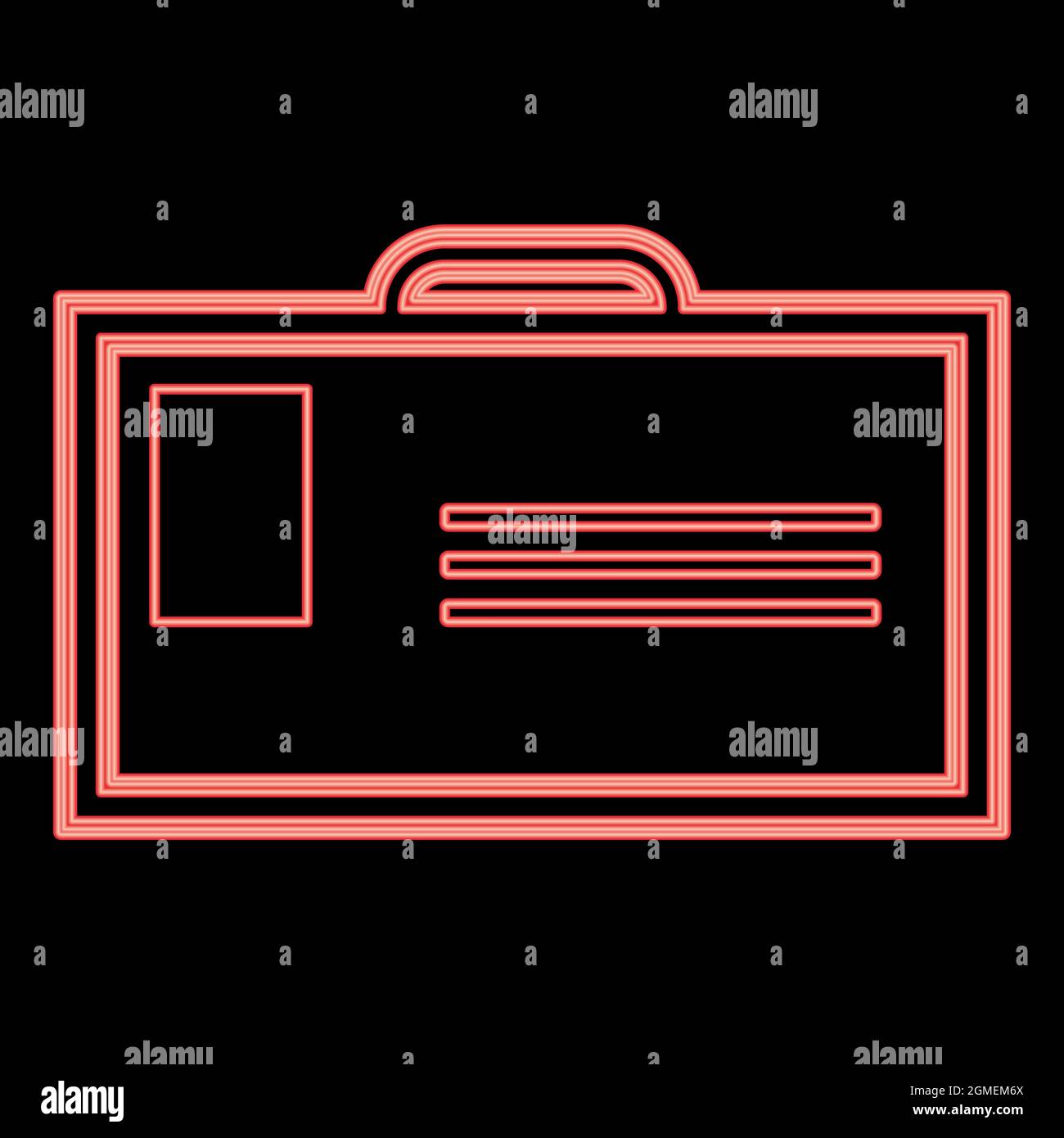 Neon badge red color vector illustration flat style light image Stock Vector
