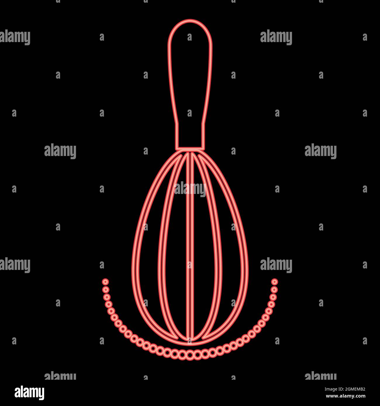 Neon whisk red color vector illustration flat style light image Stock Vector